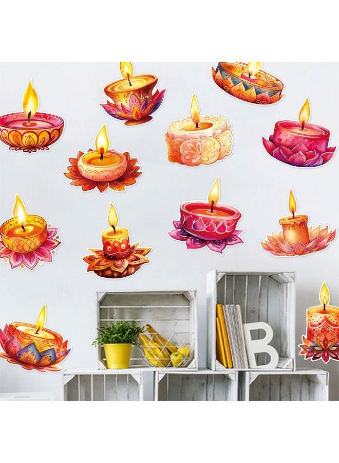 Diwali Wall Decorations Set-12 Sheets Removable Paper Decals with 16 Dots for Home Puja, Party & Birthday Celebrations - Image 2
