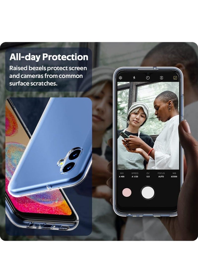 TEAM LUXURY غطاء خلفي شفاف لسامسونج جالاكسي A04e حماية كاميرا ممتازة مضاد للانزلاق نحيف وواقٍ للغطاء الخلفي لسامسونج جالاكسي A04E - Image 4