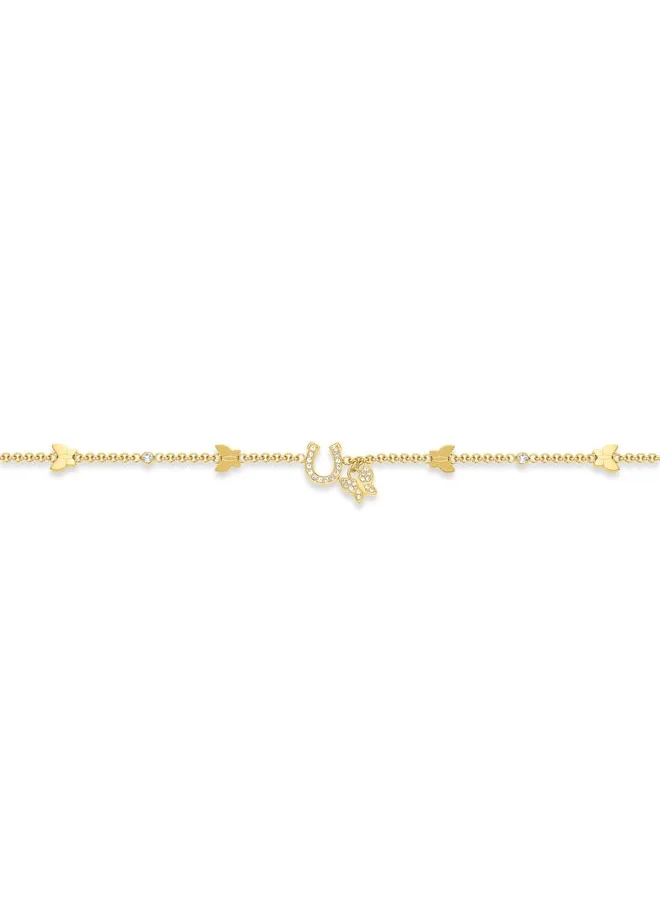 شيروتي 1881 Carlotta Gold Plated Crystals with Butterfly Charm Bracelet for Women
