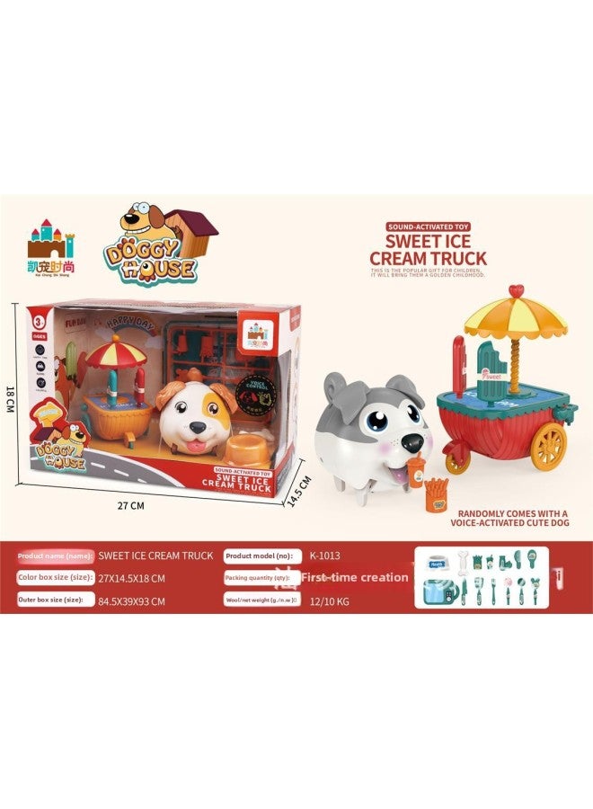 Fun Play Home Electronic Pet Dog Inertia Sliding Car Airship Toy Birthday Gift-Color:Sweet Ice Cream Car (window Box  - Image 1