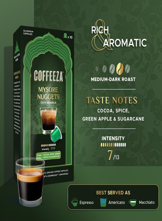 COFFEEZA (Aaa Arabica Grade) Mysore Nuggets Aluminium Coffee Capsules (Specialty Coffee) Intensity 7/10 - (Box Of 10) - Image 2