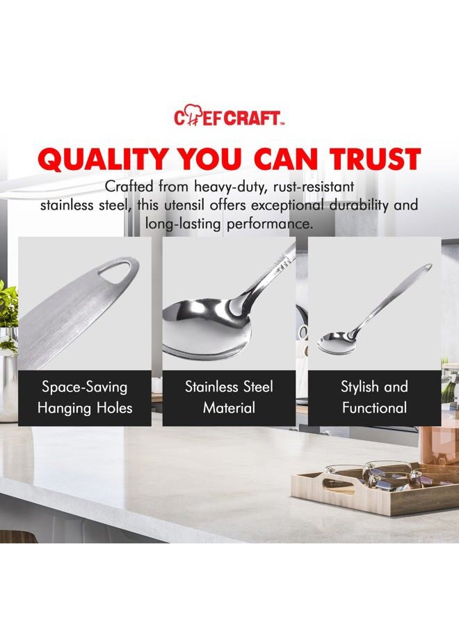 Chef Craft Select Basting Spoon, 13.5 inch, Stainless Steel - Image 4