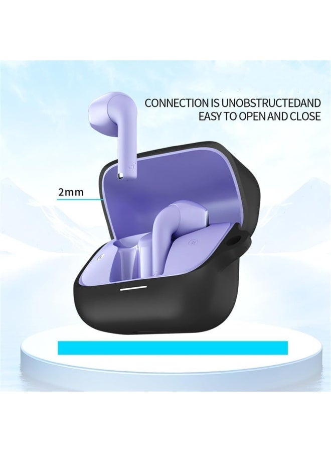 Silicone Cover Case Compatible with Anker Soundcore K20i – Portable Protective Case with Keychain, Soft Shockproof Silicone Sleeve for Anker K20i Charging Case (Black) - Image 3