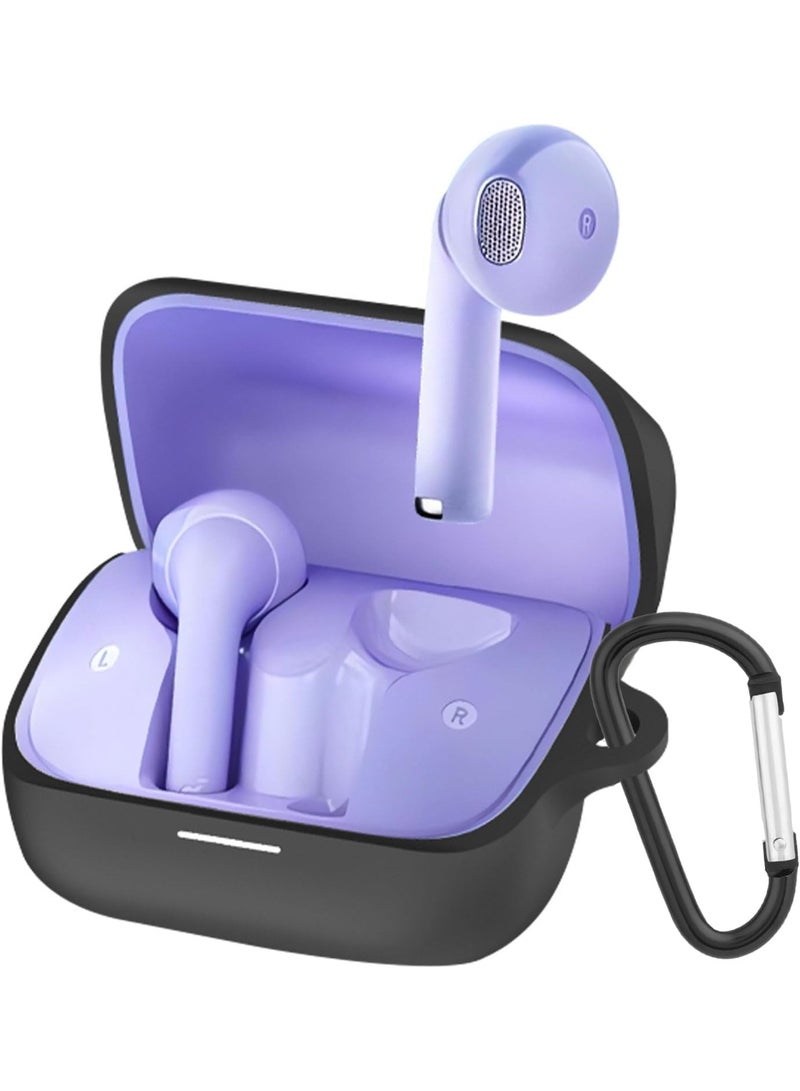 Silicone Cover Case Compatible with Anker Soundcore K20i – Portable Protective Case with Keychain, Soft Shockproof Silicone Sleeve for Anker K20i Charging Case (Black) - Image 1