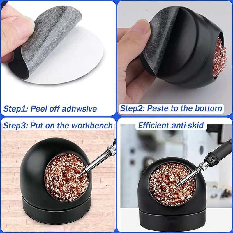 Digital Craft Desoldering Cleaning Ball Soldering Iron Mesh Filter Cleaning Nozzle Tip Copper Wire Cleaner Ball Metal Dross Box Clean Ball Tip Cleaner BallEngraving Cutter - Image 4