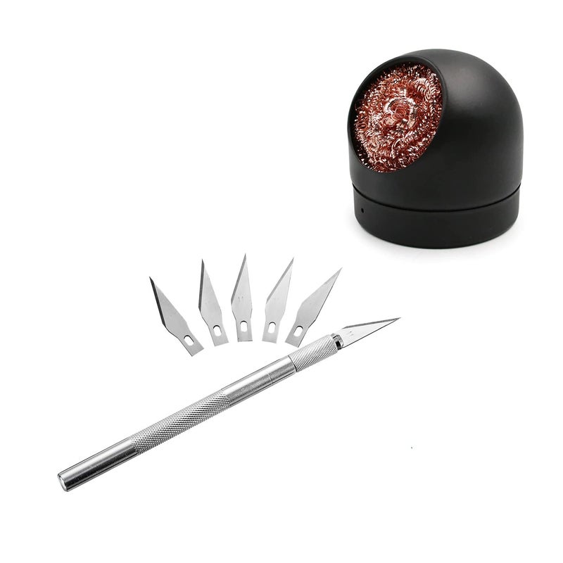 Digital Craft Desoldering Cleaning Ball Soldering Iron Mesh Filter Cleaning Nozzle Tip Copper Wire Cleaner Ball Metal Dross Box Clean Ball Tip Cleaner BallEngraving Cutter - Image 1