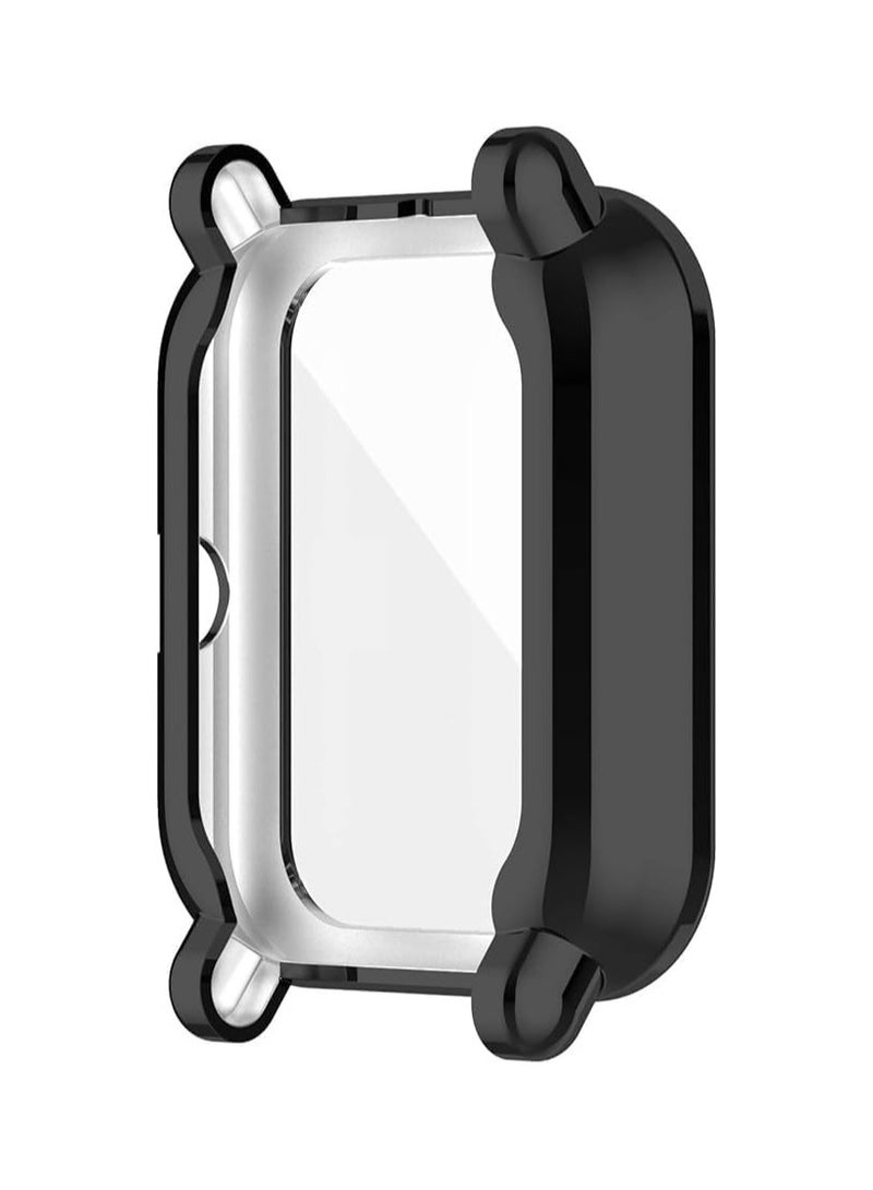 حافظة ELMO3EZZ متوافقة مع Amazfit GTS 2 Mini/Bip U Pro/Bip S/Bip Lite حافظة حماية شاشة شاملة للساعة غطاء ناعم من مادة TPU مقاوم للصدمات غطاء نحيف واقي من الصدمات (أسود) - Image 3