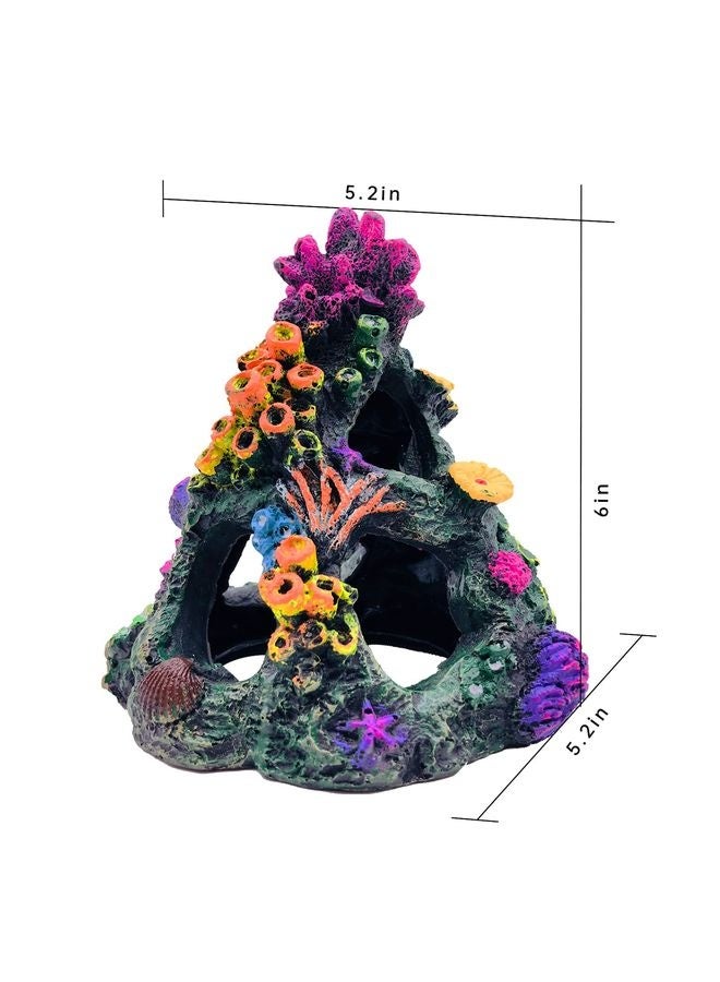 MOWKIT Aquarium Colorful Coral Reef Set Fish Tank Decoration Mountain Ornament for Aquarium Environments Decor Accessories, Coral Mountain, Aquatic Plant - Image 3