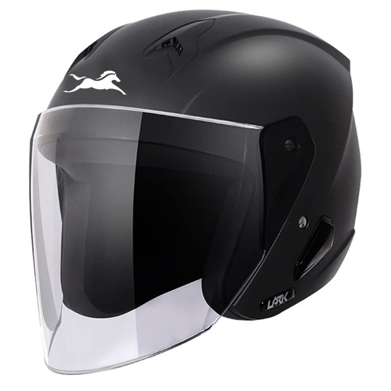 TVS Open Face Helmet for Men and Women, ISI DOT Certified, Matt Finish, Clear Visor, Size L, Black Colour - Image 5