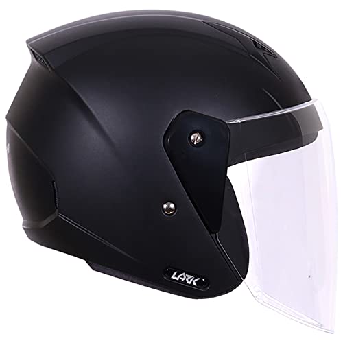 TVS Open Face Helmet for Men and Women, ISI DOT Certified, Matt Finish, Clear Visor, Size L, Black Colour - Image 3