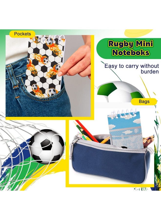 Meanplan 20 Pcs Sports Mini Notepads Sports Party Favors Soccer Notebook Spiral Journal Soccer Notepads Bulk for Reward Supply Sports Birthday Party Supplies