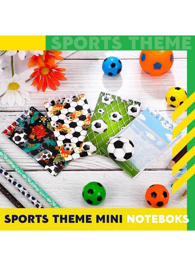 Meanplan 20 Pcs Sports Mini Notepads Sports Party Favors Soccer Notebook Spiral Journal Soccer Notepads Bulk for Reward Supply Sports Birthday Party Supplies