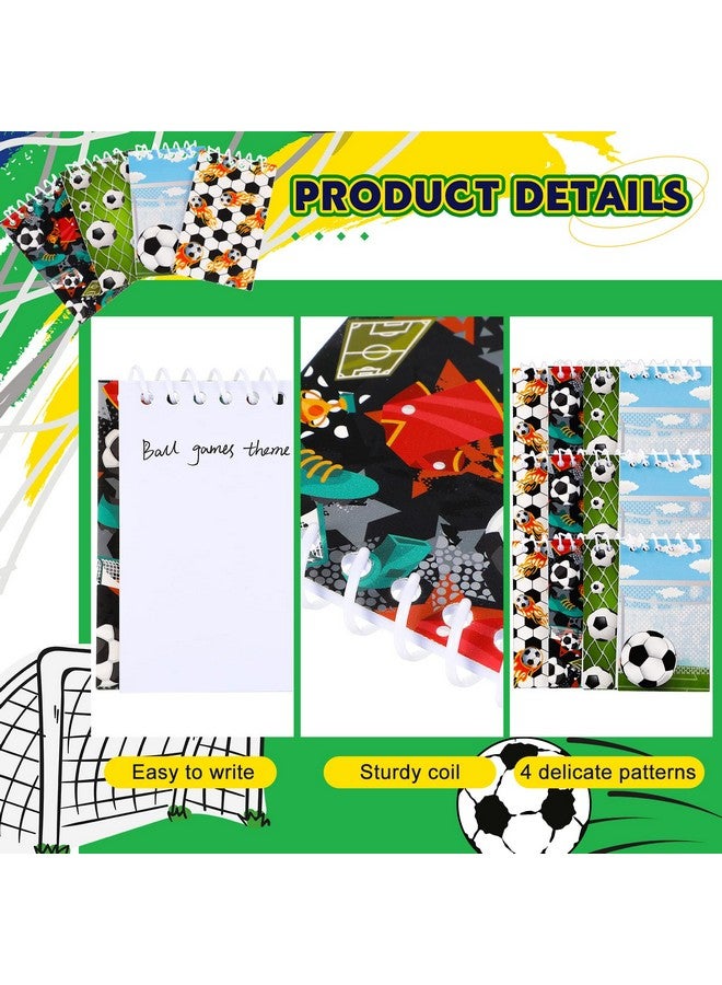 Meanplan 20 Pcs Sports Mini Notepads Sports Party Favors Soccer Notebook Spiral Journal Soccer Notepads Bulk for Reward Supply Sports Birthday Party Supplies