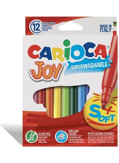 carioca Joy Super Washable Felt Tip Pen 12 Colors (40614) 
