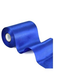 Y&D Blue Ribbon, Solid Color Fastener Double Sided Large Ribbon for Car Bow Sewing Craft Gift Wrapping Wedding Party Decor, Opening Ceremony Kit Grand Chair Sash Ornament (4" x 22 yd wide)  - Image 1