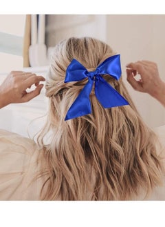 Y&D Blue Ribbon, Solid Color Fastener Double Sided Large Ribbon for Car Bow Sewing Craft Gift Wrapping Wedding Party Decor, Opening Ceremony Kit Grand Chair Sash Ornament (4" x 22 yd wide)  - Image 2