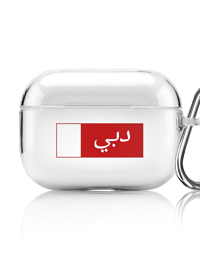 Stylizedd Classic Clear printed Case for Apple AirPods Pro 2nd Generation Thin Transparent Cover [Designed for Apple AirPods Pro 2nd Generation] - Dubai Flag  - Image 1