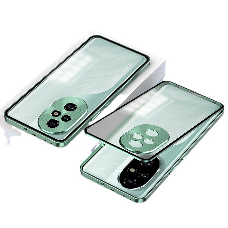 Cross-Border Applicable Honor 400Pro Metal Frame Snap Buckle Single-Sided Frosted Back Panel Mobile Phone Case Honor Power Goggles - Image 2