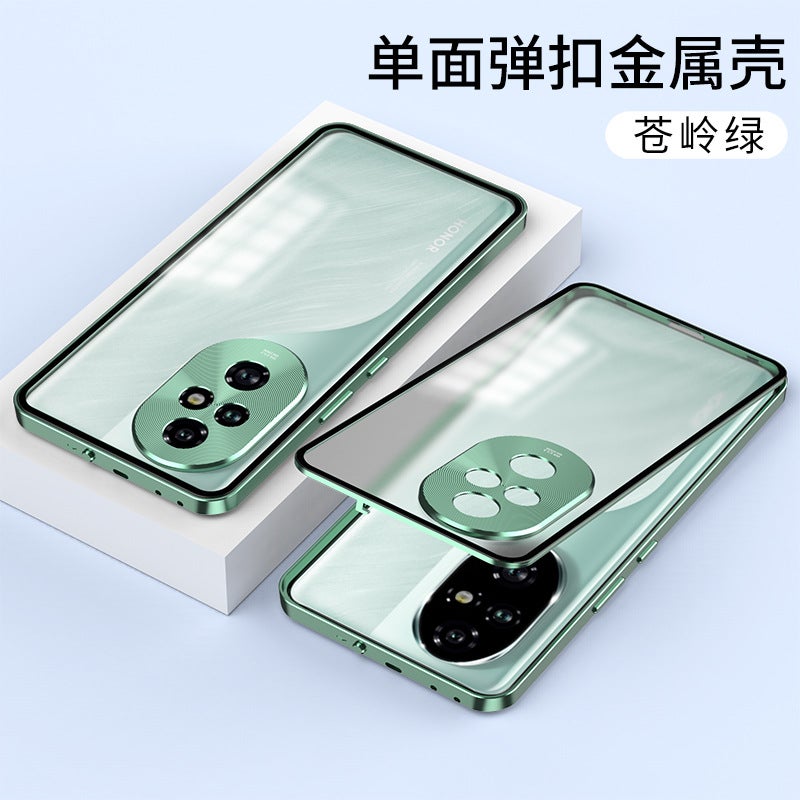 Cross-Border Applicable Honor 400Pro Metal Frame Snap Buckle Single-Sided Frosted Back Panel Mobile Phone Case Honor Power Goggles - Image 3