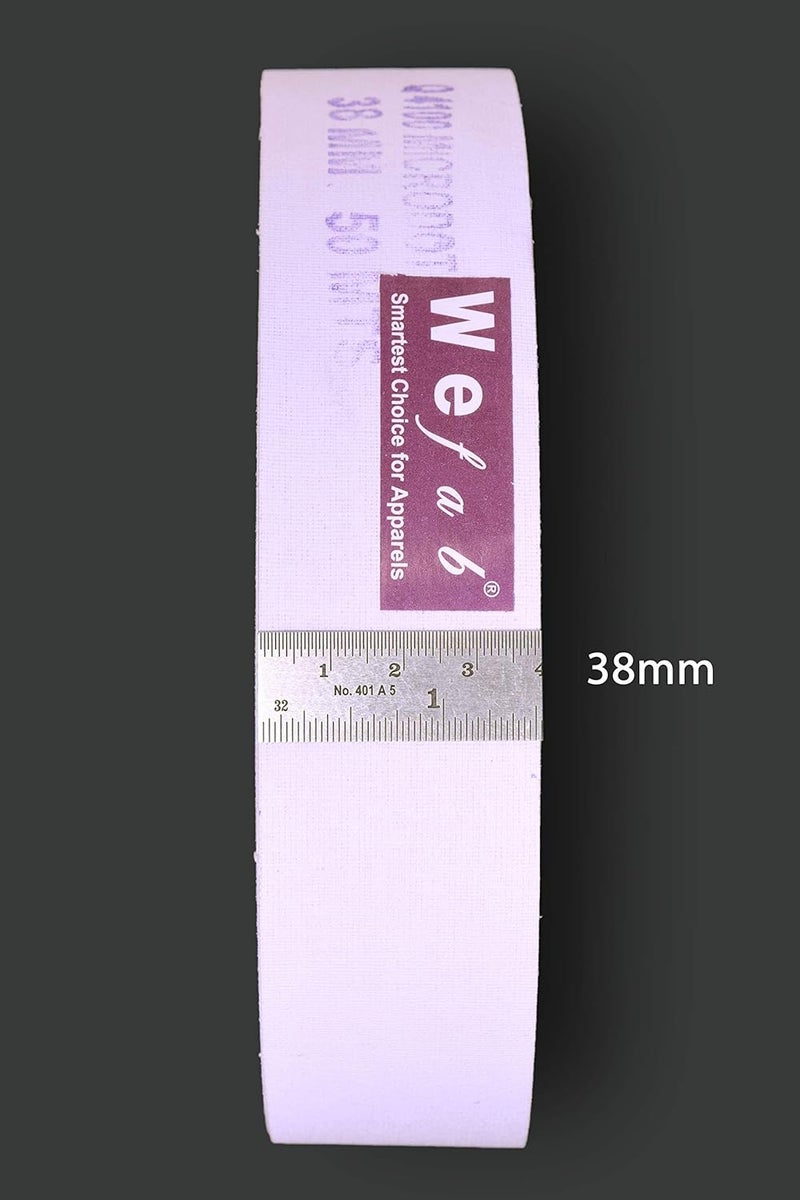 Wefab Iron on Canvas Roll 50 Meters Interfacing Fusible Interlining 100% Cotton Stiff Finish Buckram for Salwar,Curtains etc Tailoring & Boutique Purpose (38mm(1.5 inch)) - Image 2