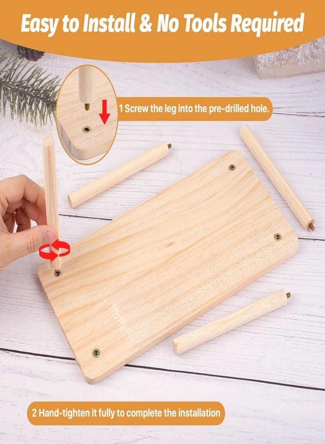 Worldity 3 Pcs Hamster Platforms, Natural Pine Hamster Play Table, Rectangular & Triangle Hamsters Wooden Playground with Platforms for Hamsters, Gerbils, Mice, Squirrel, Small Pets Cage Accessories - Image 4