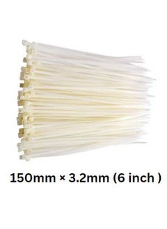 OVG OVG Nylon Self Locking Cable Ties White 150 mm 32 mm 6 Inch Pack of 200 Pcs Heavy Duty Strong Zip Ties Teeth Grip Fastener Organizer Tie 200 6 inch 150mm 32mm  - Image 2