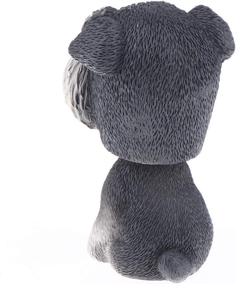 klarakoResin Shaking Head Dog Puppy Bobbing Heads Bobblehead Toy Animal Figures Car Dashboard Auto Decoration klarakoSchnauzer - Image 1