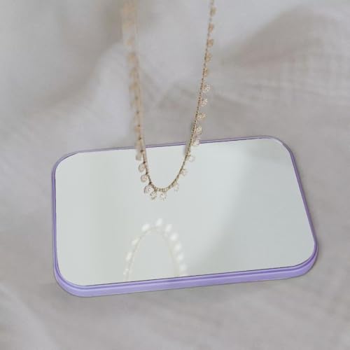Simois Hand Mirror, Glass Rectangular Cosmetic Standing Mirror, Adjustable Angle Makeup Mirror with Foldable Stand, Portable Travel Vanity Mirror for Home, Bedroom, Dressing Table, Office, Camping - Image 3