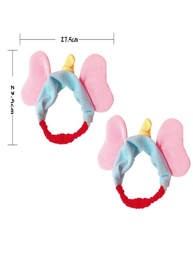 Teensery 2 Pcs Makeup Headbands Lovely Elephant Ear Hair Band Soft Elastic Makeup Head Wrap Beauty Tool for Shower, Face Washing, Facial Mask, Spa - Image 3