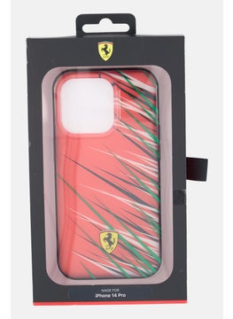 Scuderia Ferrari iPhone 14 Pro Double Layer Grass Print Phone Case, Red  - Image 1