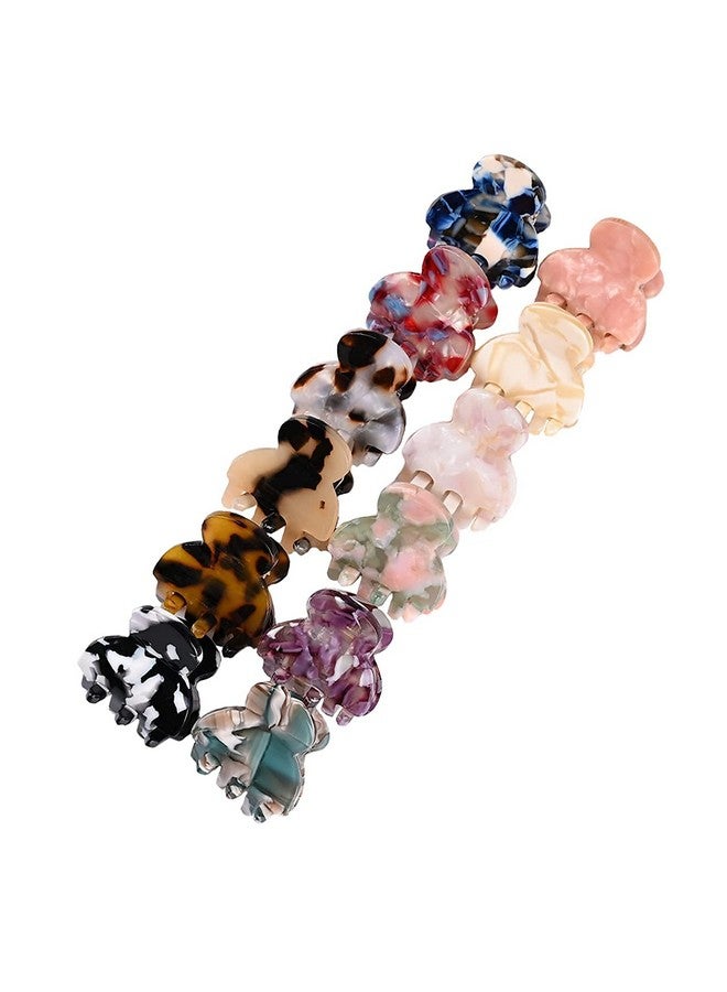 Ash & Roh Multicolor Small Acrylic Hair Claw Clips For Girls And Women Marbling Hair Clips,Plastic No-Slip Grip Jaw Hair Clip Hair Jaw Clamp (Small, 12) - Image 2