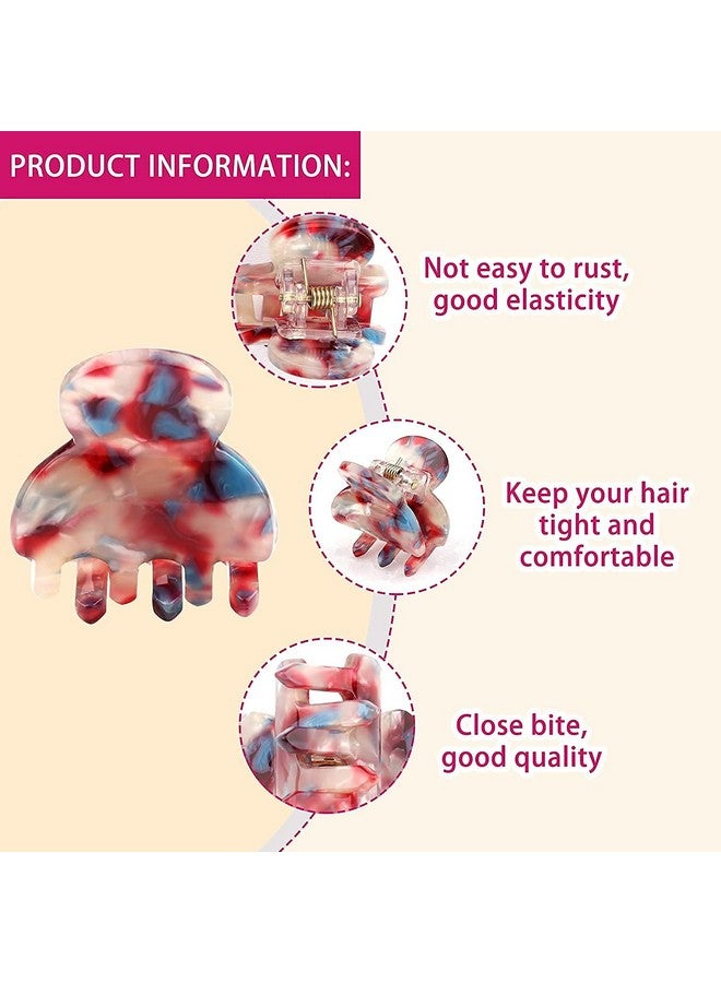 Ash & Roh Multicolor Small Acrylic Hair Claw Clips For Girls And Women Marbling Hair Clips,Plastic No-Slip Grip Jaw Hair Clip Hair Jaw Clamp (Small, 12) - Image 4