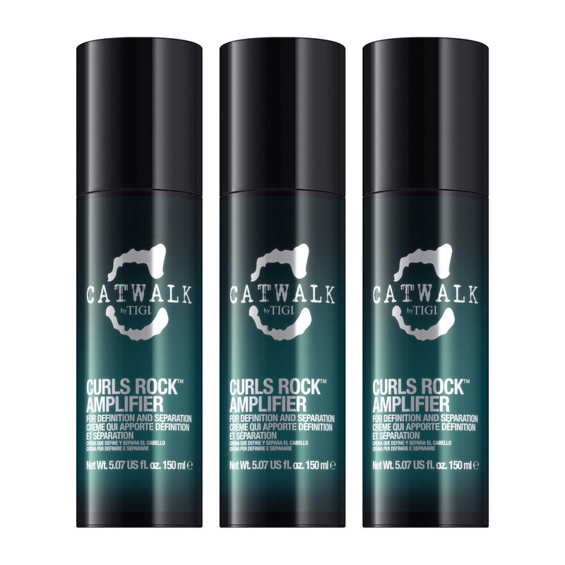 TIGI by Catwalk Curls Rock Amplifier - Premium Curly Hair Cream - For Curl Hold & Frizz Protection - For Wavy & Curly Hair - Finish on Wet Hair & Air Dry - 5.07 fl oz (3 Pack) - Image 1