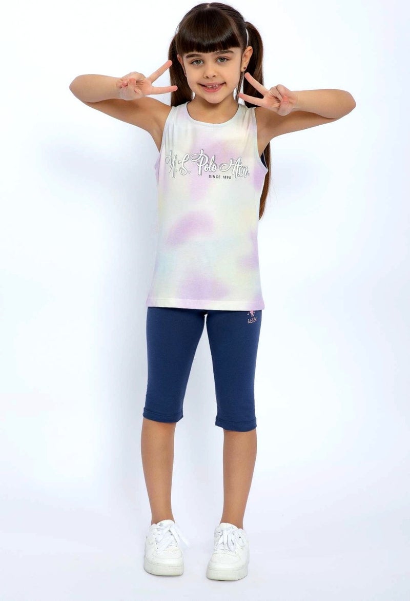 U.S. Polo Assn. BASE. Polo Assn. US1073 Licensed Girls' Single Jersey Tights Set