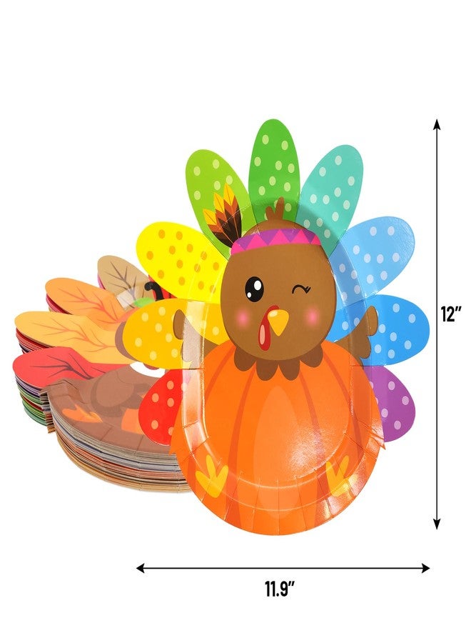 ceiba tree Thanksgiving Paper Plates Turkey Shaped Disposable Dinnerware Decorative Dinner Plates for Fall Thanksgiving Autumn Holiday Party Favors Supplies - Image 2