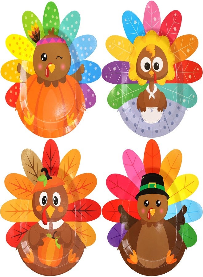 ceiba tree Thanksgiving Paper Plates Turkey Shaped Disposable Dinnerware Decorative Dinner Plates for Fall Thanksgiving Autumn Holiday Party Favors Supplies - Image 1