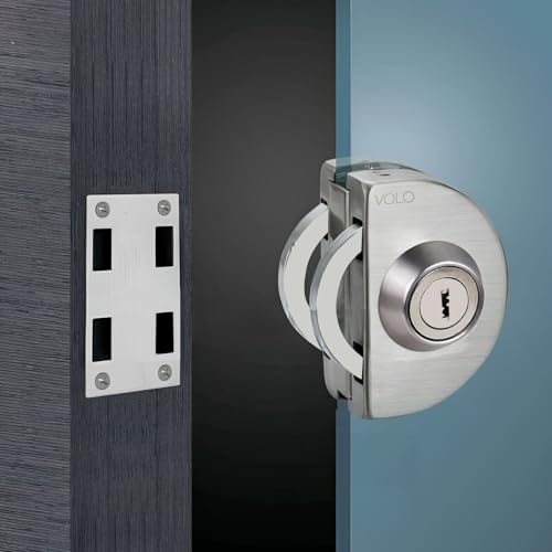 Volo Stainless Steel Glass to Door Lock with Keys (Silver) - Image 5