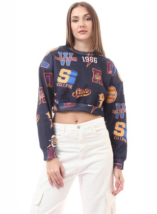 Round Neck Patterned Slip On Cropped Sweatshirt - pzsku/Z60850D0758F64BDF4485Z/45/_/1727254732/850ab070-b6f0-4a39-8c33-d2dc4277215e