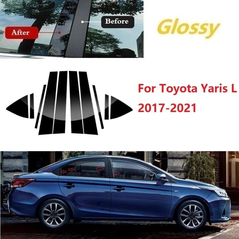 DEMULAX 10PCS Polished Pillar Posts for Toyota Yaris L 2017-2021 - Image 5
