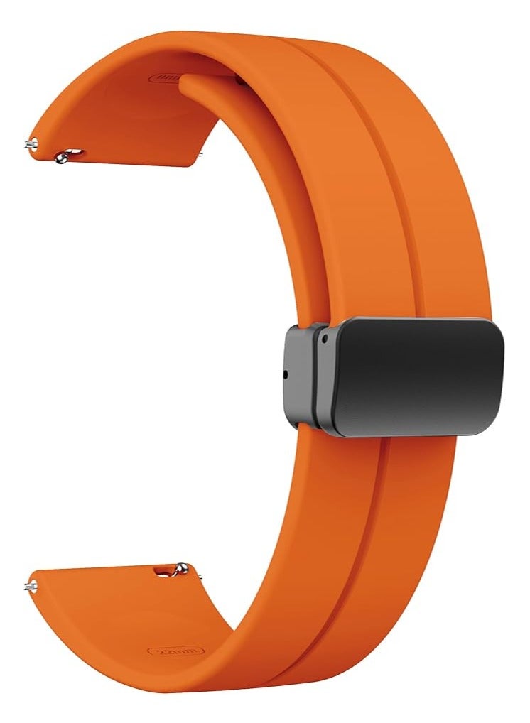 DUSALA Magnetic Watch Band 22mm - Quick Release - Skin-Friendly Soft Silicone Sport Watch Band for Men Women, Magnetic Folding Clasp Silicone Strap - Image 1