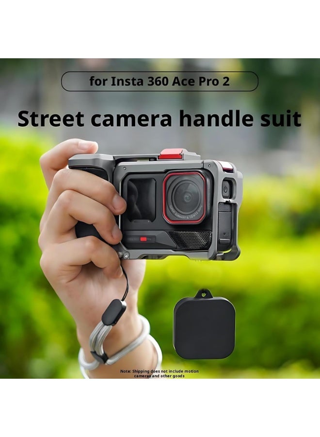 Street Photography Handle for Insta360 Ace Pro2/Pro/Ace Xplorer, Camera Grip Holder for Insta360 Ace Pro 2/Pro Xplorer Bundle Accessories Kit,Metal Protective Case Frame Housing Rabbit Cage - Image 2