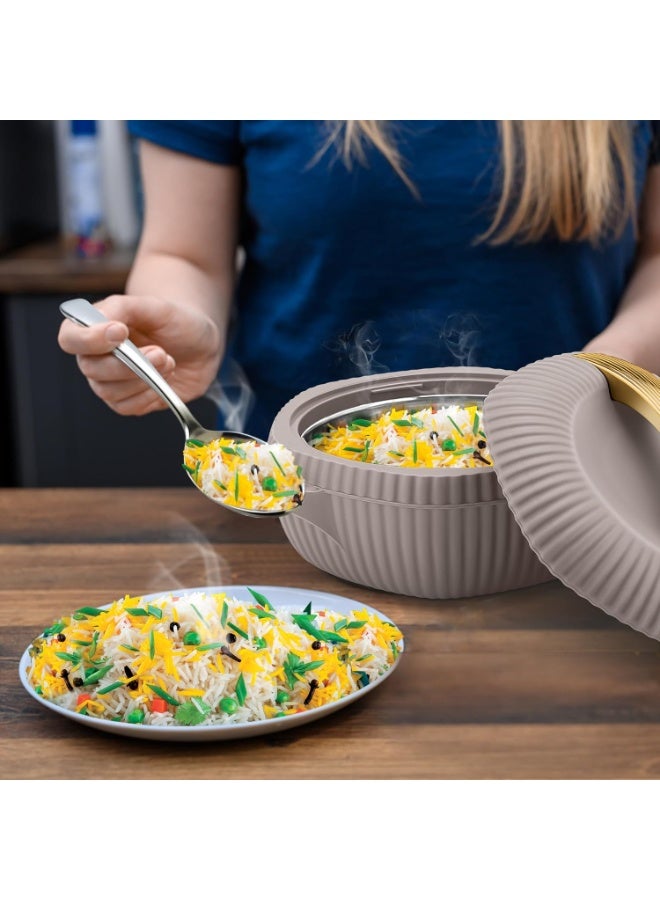 Milton Set of 3 Inner Stainless Steel Hotpot (500 ml, 1000 ml, 1500 ml) Beige/Gold - Image 3