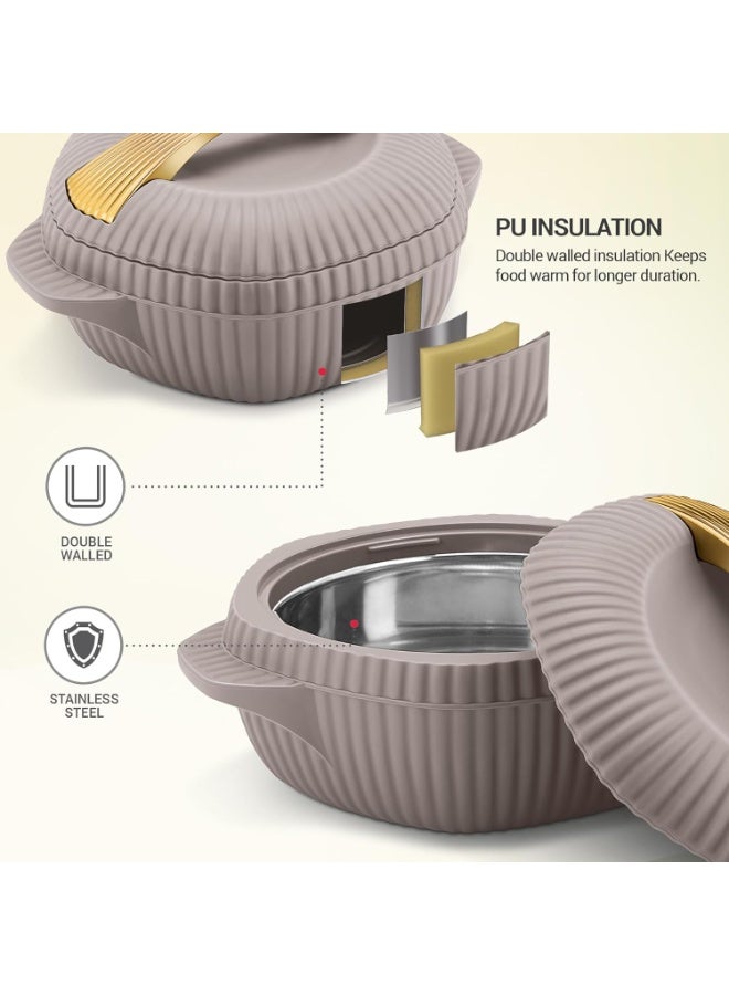 Milton Set of 3 Inner Stainless Steel Hotpot (500 ml, 1000 ml, 1500 ml) Beige/Gold - Image 2