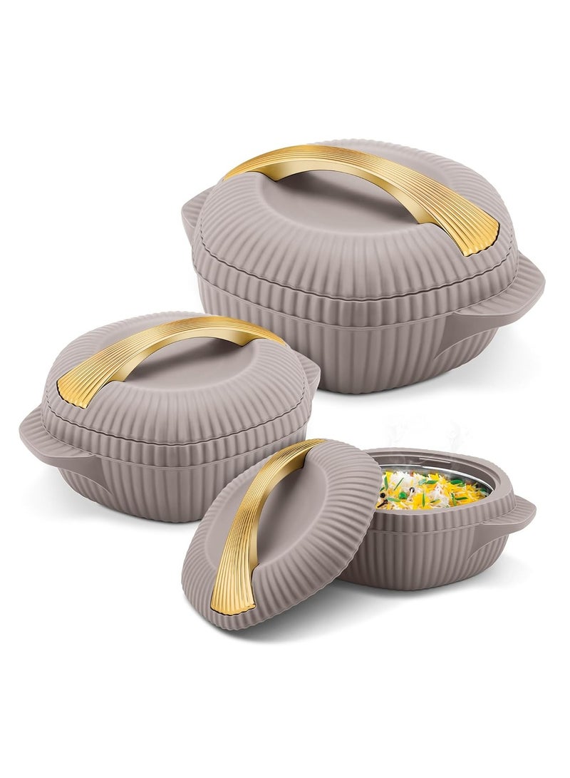 Milton Set of 3 Inner Stainless Steel Hotpot (500 ml, 1000 ml, 1500 ml) Beige/Gold - Image 1