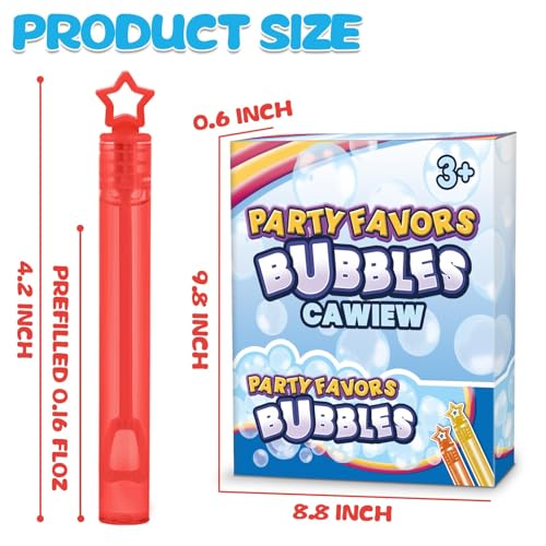 Cawiew 32 Pcs 8 Colors Neon Bubbles Party Favors For Kids, Mini Star Bubble Wand Bulk In Gift Box as Goody Bags Stuffer, Classroom Giveaways, Carnival Prizes Toy, Birthday Treats, Party Supplies For Toddlers - Image 2