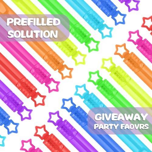Cawiew 32 Pcs 8 Colors Neon Bubbles Party Favors For Kids, Mini Star Bubble Wand Bulk In Gift Box as Goody Bags Stuffer, Classroom Giveaways, Carnival Prizes Toy, Birthday Treats, Party Supplies For Toddlers - Image 4