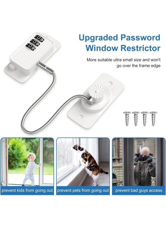 DUNISO 2Pcs Window Safety Lock，Self Adhesive Window Security Password Locks, Child Safety Cabinet Locks, No Drill,Easy to Install，for Refrigerator, Cabinets, Closets, Drawers, Window，White - Image 2