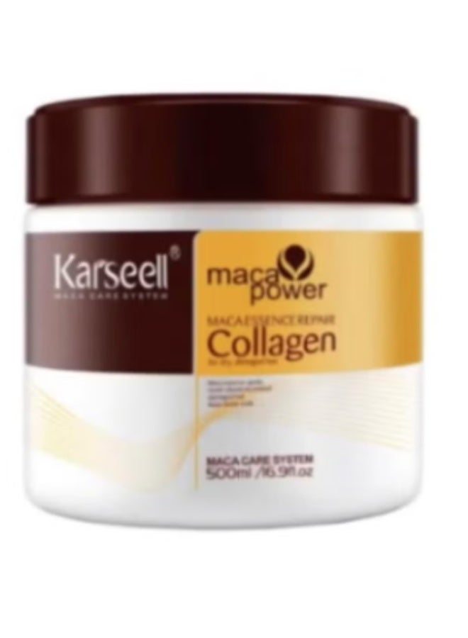 كارسيل علاج الشعر بالكولاجين والإصلاح العميق والتكييف وزيت الأركان قناع الشعر بالكولاجين للشعر الجاف التالف وجميع أنواع الشعر 500 مل - Image 1