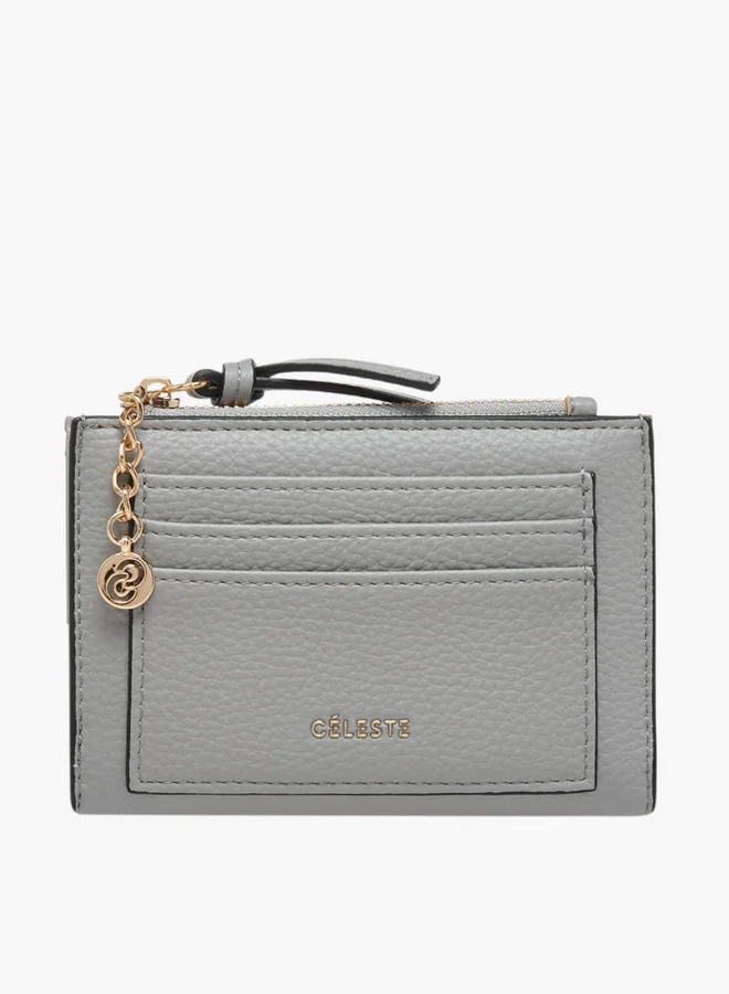 سيليست Textured Bi-Fold Wallet with Magnetic Snap Button Closure