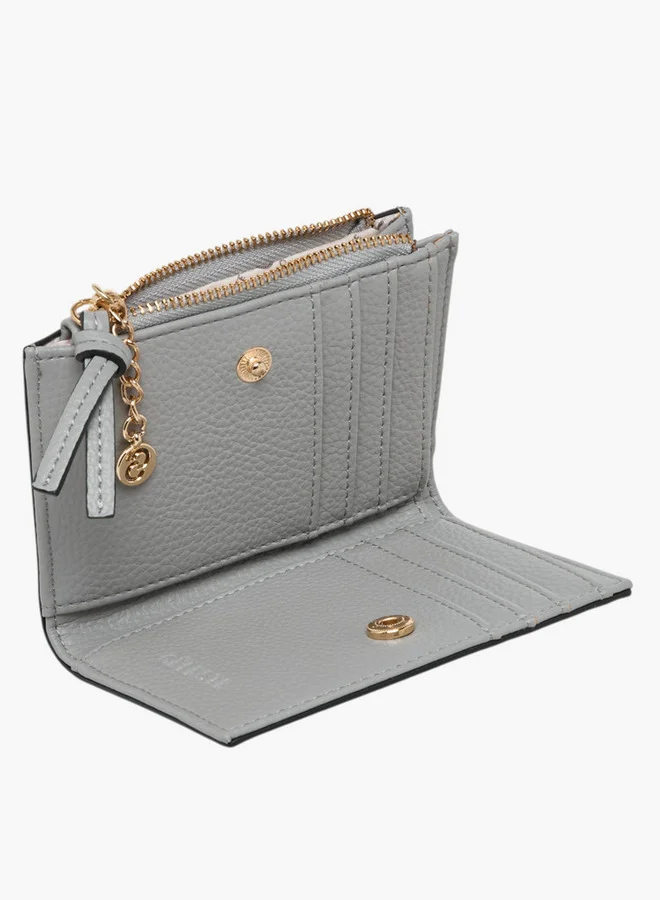 Celeste Textured Bi-Fold Wallet with Magnetic Snap Button Closure